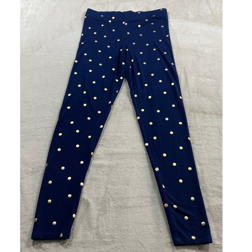 Boden Womens US 8 UK 12 Navy Gold Polka Dot High Rise Jersey Leggings Shimmer